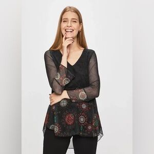 Desigual Mesh Bluzka Damska Blouse